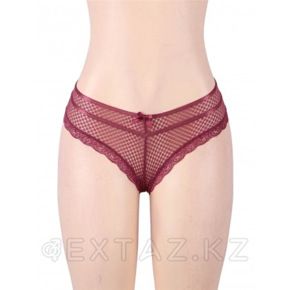 Танга ханымдарының Бургундия трусикасы (XL-2XL өлшемі) от sex shop Extaz фото 3