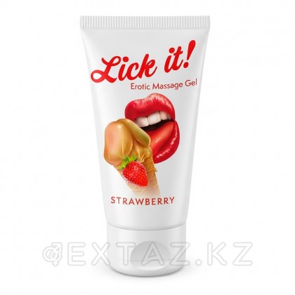 Lick it жеуге болатын массаж гелі! құлпынай дәмі 50 мл. от sex shop Extaz