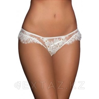 Кружевные трусики со шнуровкой, белые от sex shop Extaz фото 2