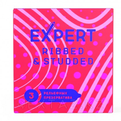 EXPERT Ribbed&Studded презервативтері, қырлы-нүктелі, 3 дана от sex shop Extaz