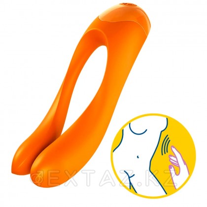 Satisfyer candy cane шағын саусақ вибраторы қызғылт сары от sex shop Extaz фото 7