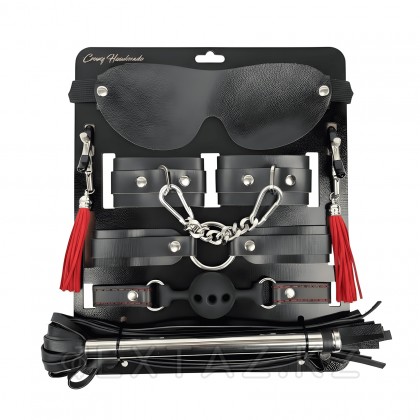 Қара былғары жиынтығы (6 дана) от sex shop Extaz