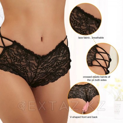 Жоғары қара шілтерлі трусики (3XL-4XL) от sex shop Extaz фото 8