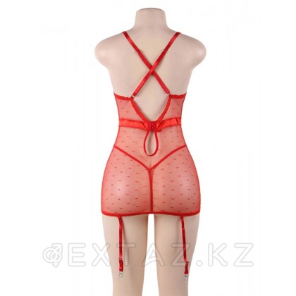 Гартер мен жіптері бар сексуалды қызыл іш киім (XS-S) от sex shop Extaz фото 7