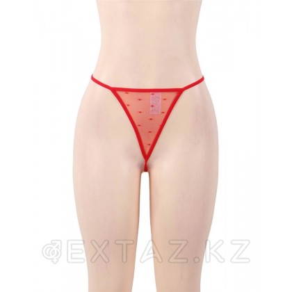 Гартер мен жіптері бар сексуалды қызыл іш киім (XS-S) от sex shop Extaz фото 8
