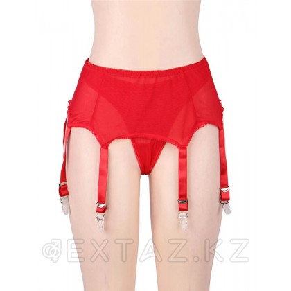 Қыстырғыштары бар шұлықтарға арналған қызыл белбеу (XL-2XL) от sex shop Extaz фото 9