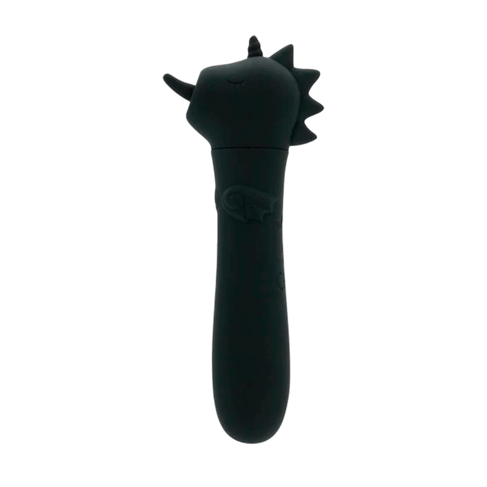 Қара түсті ықшам Unihorn Wild Spirit USB вибромассажері
