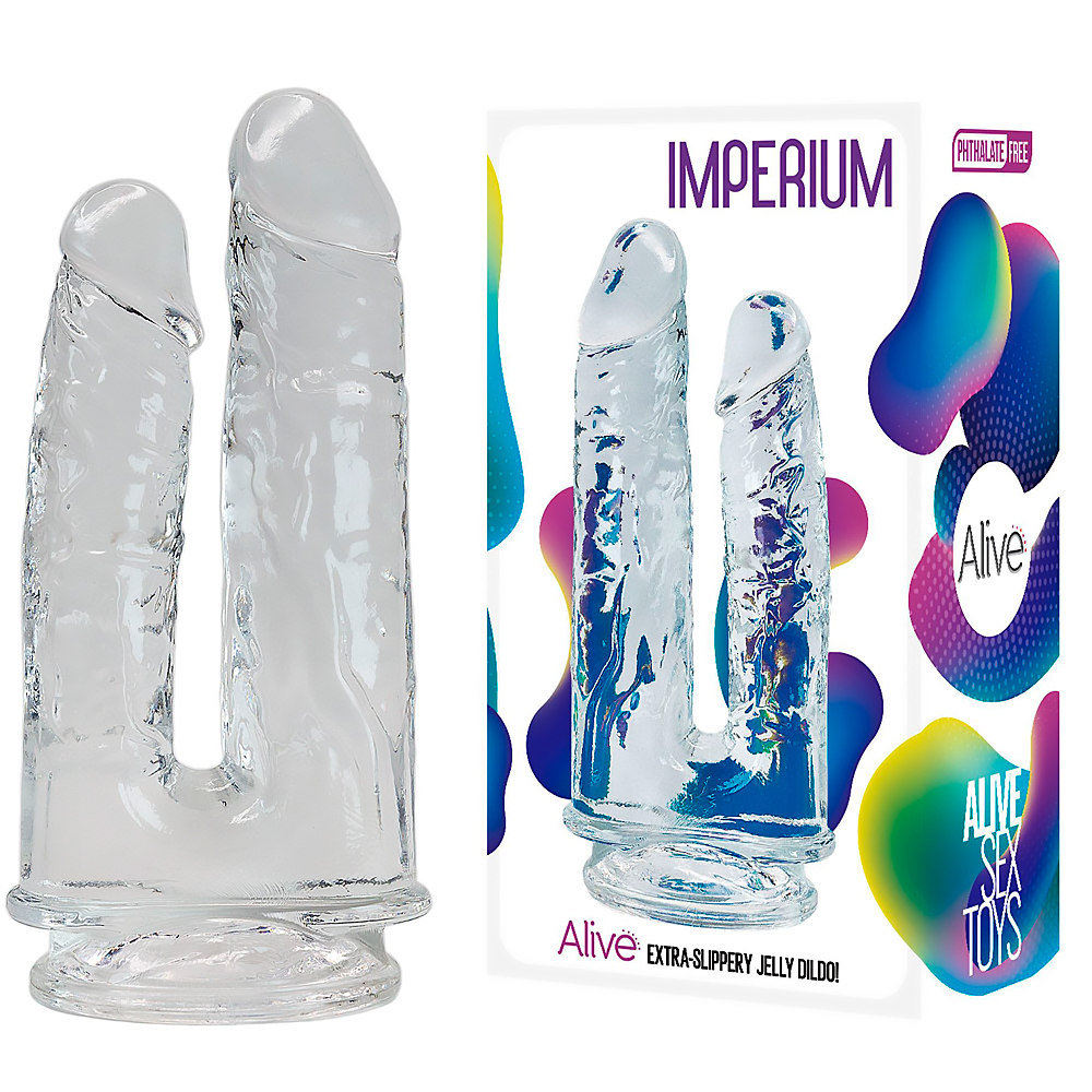 прозрачный двойной фаллоимитатор Alive Imperium Jelly Dildo