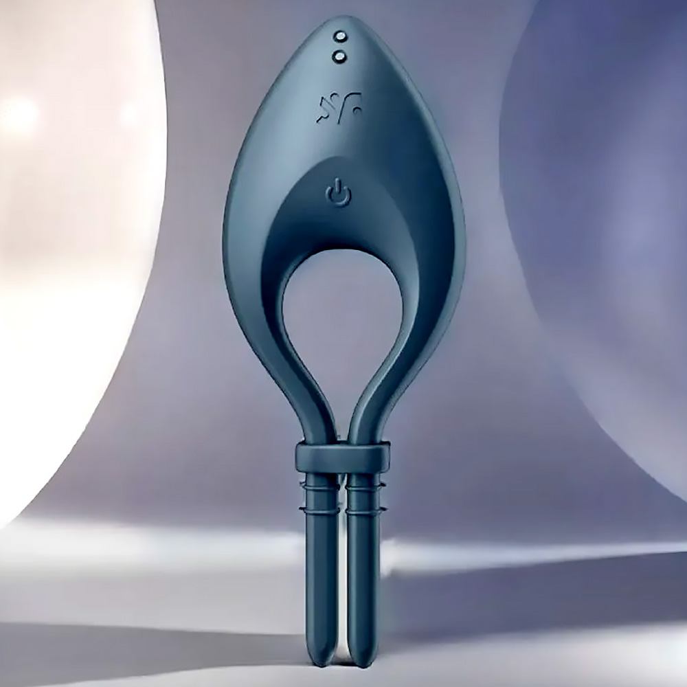  Эрекционное виброкольцо-лассо satisfyer duelist, синее